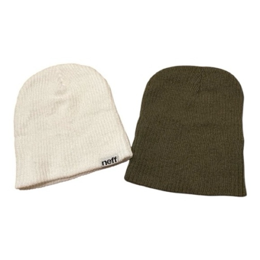 Lot of 2 - Neff and BP Women's Beanie Set - White and Green
